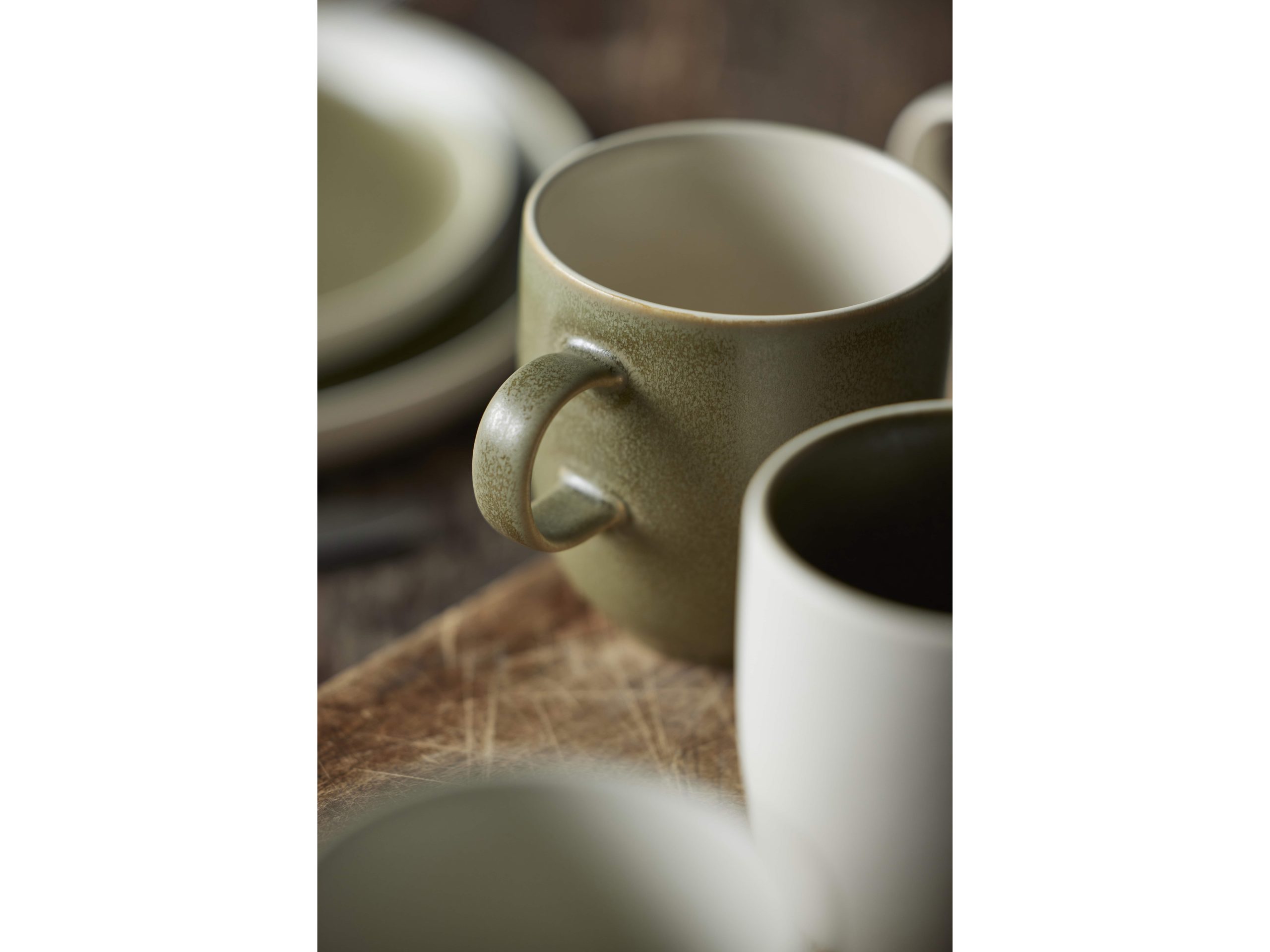 Puodelis Studio Round North Matte moss / Matte white 0.33 l