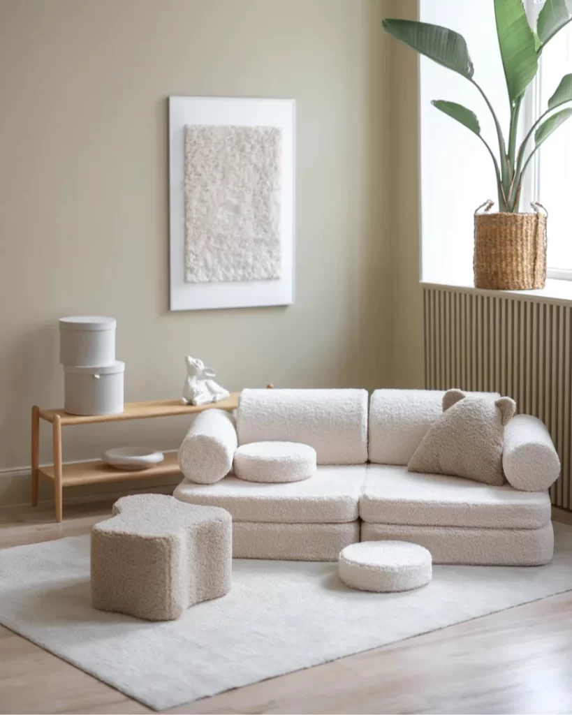 WIGIWAMA vaikiška sofa Cream White Settee 