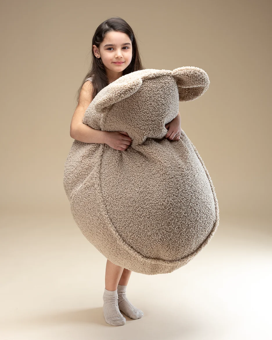 WIGIWAMA meškiuko formos sėdmaišis Biscuit Bear