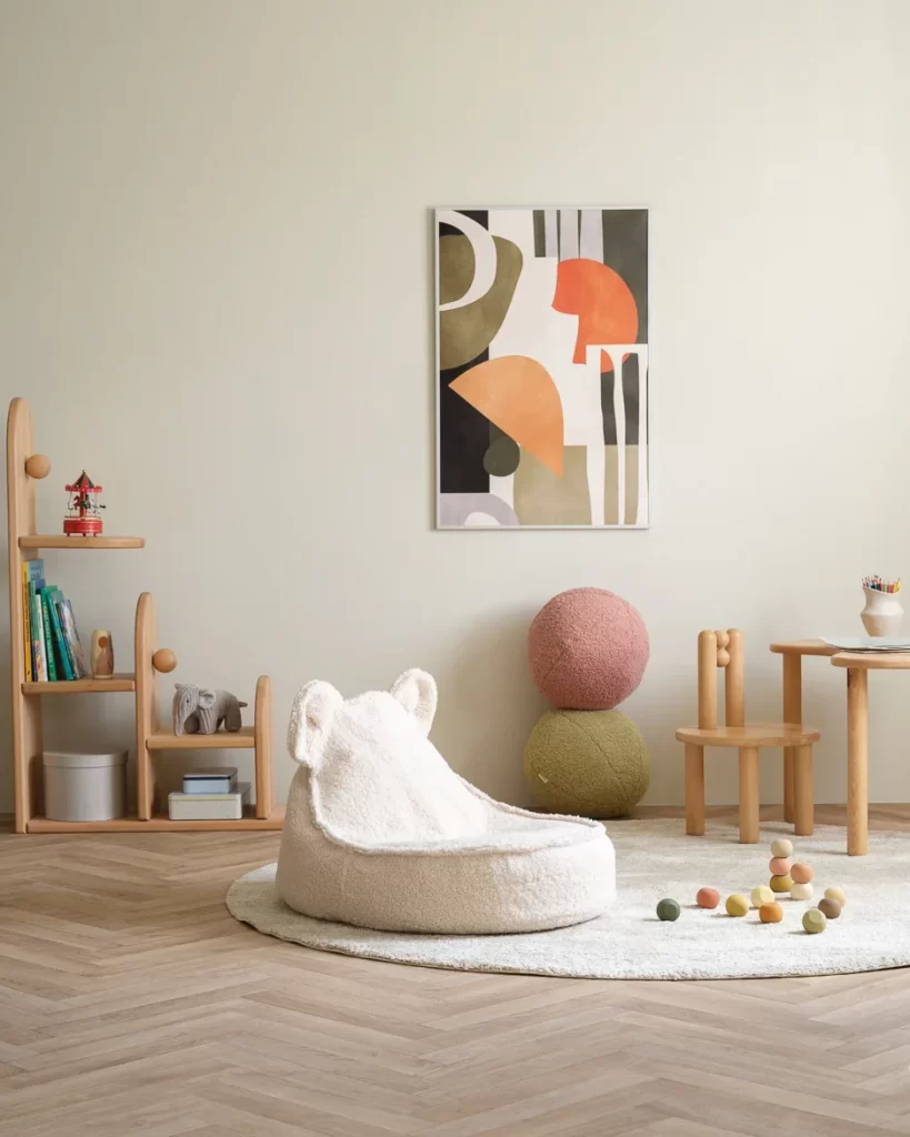WIGIWAMA meškiuko formos sėdmaišis Cream White Bear 