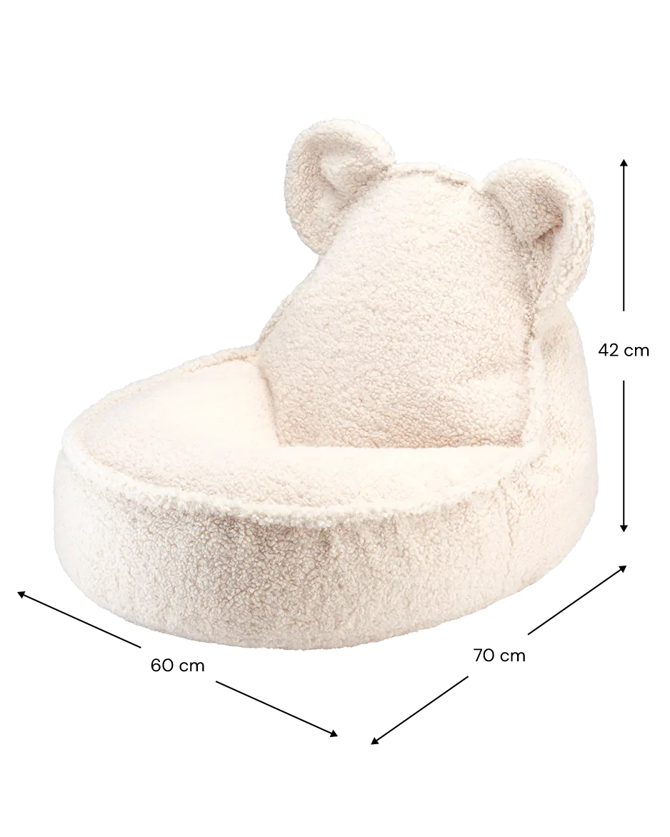 WIGIWAMA meškiuko formos sėdmaišis Cream White Bear