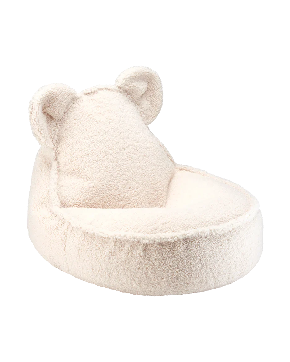 WIGIWAMA meškiuko formos sėdmaišis Cream White Bear