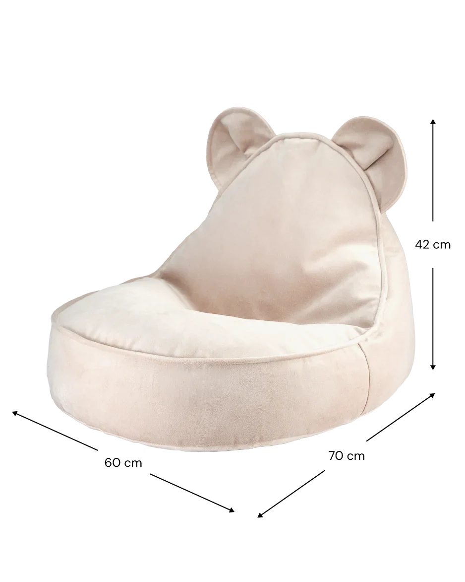WIGIWAMA meškiuko formos sėdmaišis Dusty Beige Bear