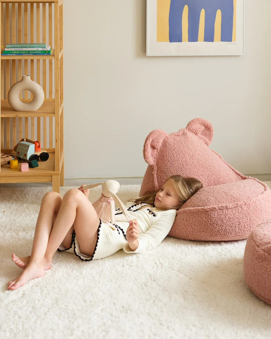 WIGIWAMA meškiuko formos sėdmaišis Guava Pink Bear