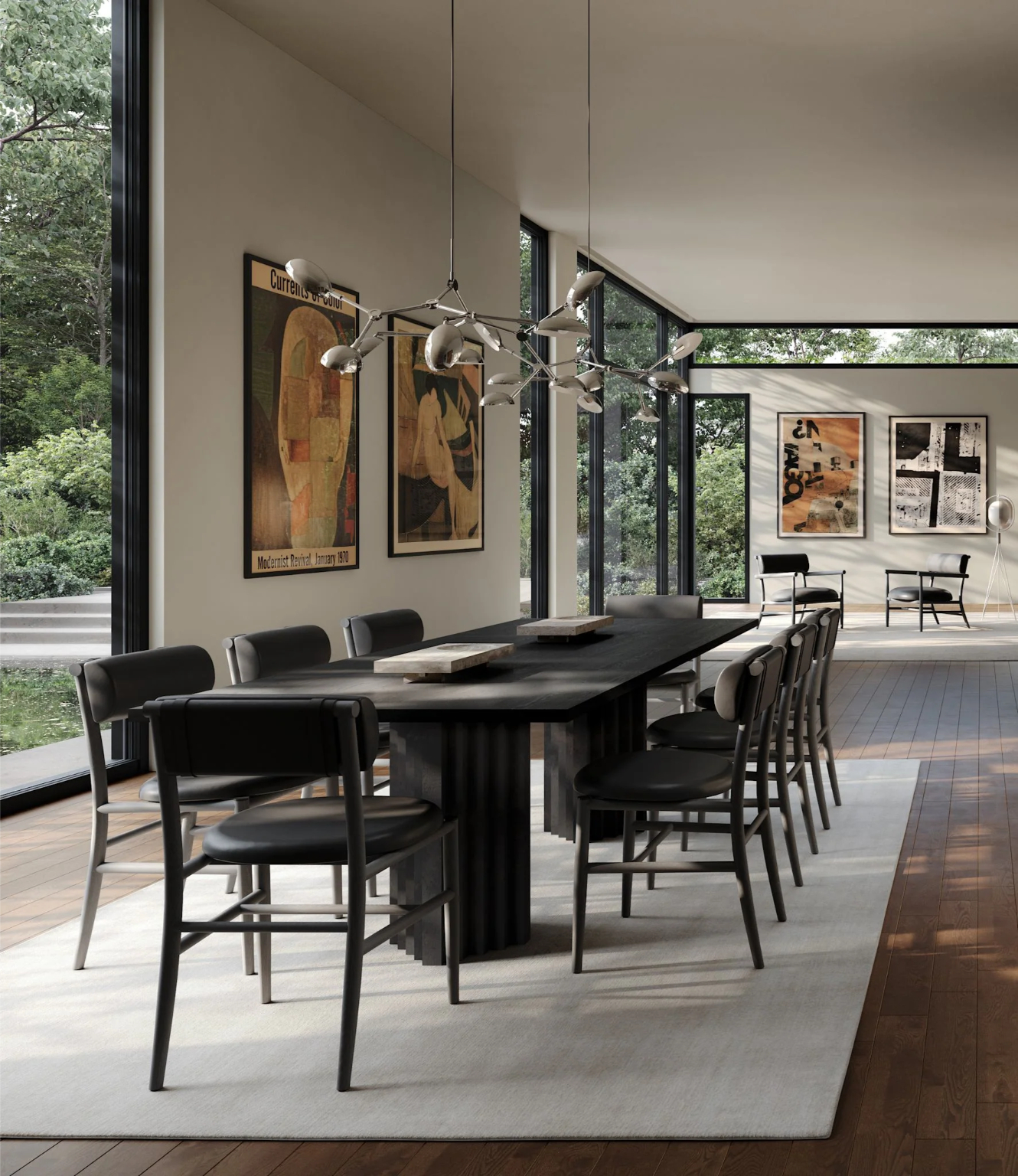 Valgomojo kėdė Nama Coffee Black Oak - Aniline Leather Black