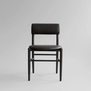 Valgomojo kėdė Nama Coffee Black Oak - Aniline Leather Black