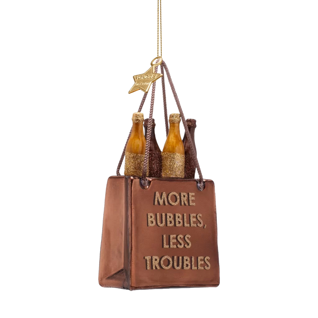 Kalėdinis žaisliukas Shopping bag with bottles 